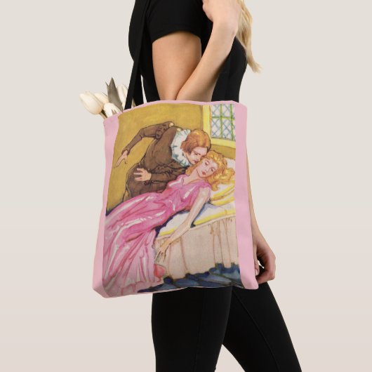 プリンス魅力的キスをするスリープ美しい トートバッグ (クローズアップ)