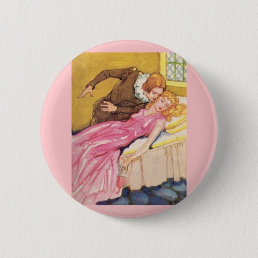 プリンス魅力的キスをするスリープ美しい 缶バッジ (正面)