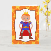 プリンス魅力的ボーイ誕生日パーティー カード (黄色い花)