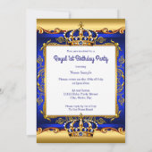 プリンス1thバースデーブルー華美金ゴールド 招待状 (裏面)