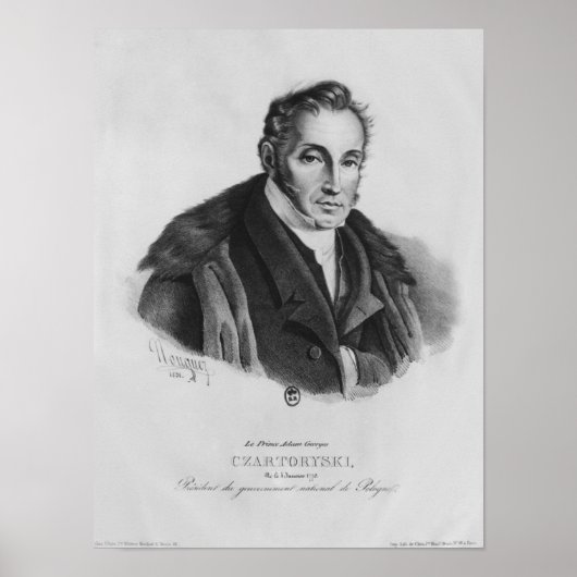 プリンス・アダム・ジョージ・チャルトリースキ, 1831 ポスター (正面)