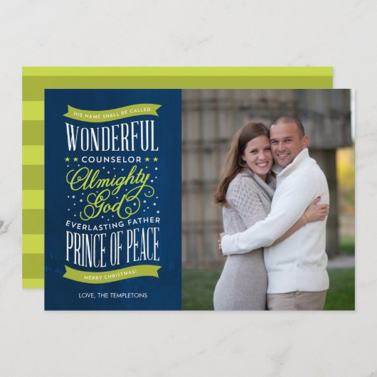 プリンス・オブ・ピースクリスマスの写真カード シーズンカード (正面/裏面)