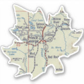 プリンス・ジョージBCの地図 シール (正面)