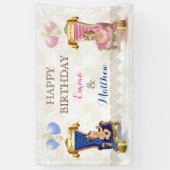 プリンス&プリンセス玉座ツインズボーイガールカスタマイズ 横断幕 (縦)