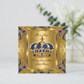 プリンス ロイヤルブルー ベイビーシャワー ボーイ レガルゴールド 3 招待状 (スタンド正面)