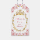 プリンセスありがとうギフトラベル – ピンクと金ゴールド 王室の ギフトタグ (正面)
