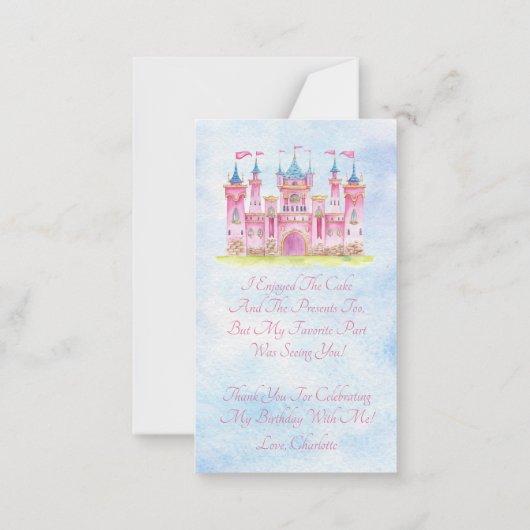 プリンセスありがとう ノートカード (裏面)