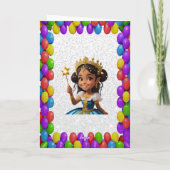 プリンセスおとぎ話あいさ王室のんかわいらし誕生日 カード (裏面)