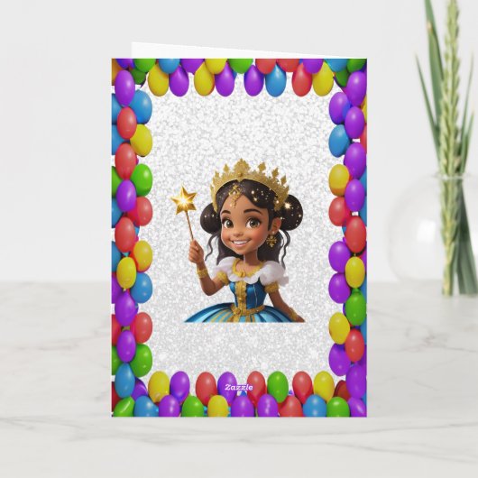 プリンセスおとぎ話あいさ王室のんかわいらし誕生日 カード (裏面)