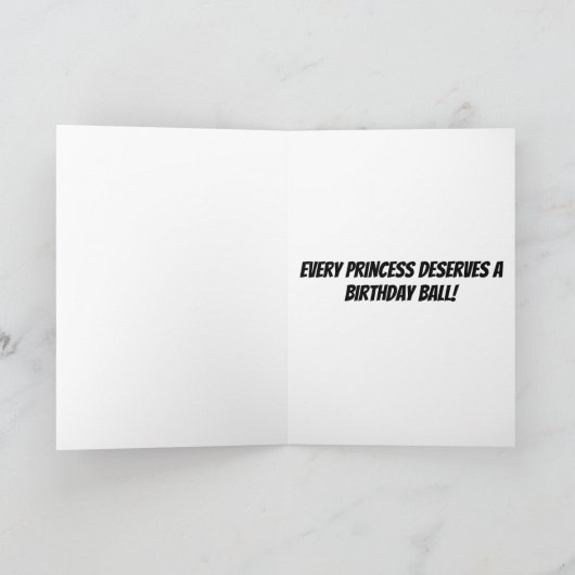 プリンセスおとぎ話あいさ王室のんかわいらし誕生日 カード (内部)