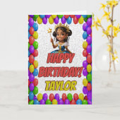 プリンセスおとぎ話あいさ王室のんかわいらし誕生日 カード (黄色い花)