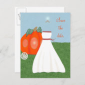 プリンセスおとぎ話かぼちゃのキャリッジ日付を保存 案内ポストカード (正面/裏面)