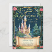 プリンセスおとぎ話の城デコベビーガールシャワー 招待状 (正面)