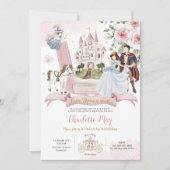 プリンセスおとぎ話の本ワンスオンザタイム誕生日 招待状 (正面)