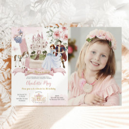 プリンセスおとぎ話の本ワンスオンザタイム誕生日 招待状