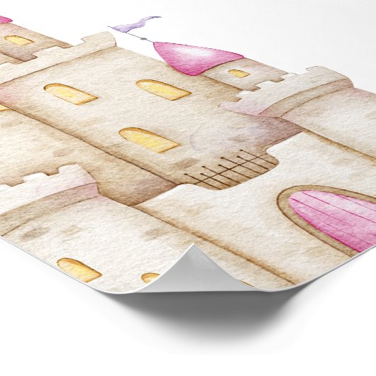 プリンセスおとぎ話ガールズ写真誕生日へようこそ ポスター (角)