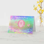 プリンセスおとぎ話キャリッジ誕生日 カード (黄色い花)