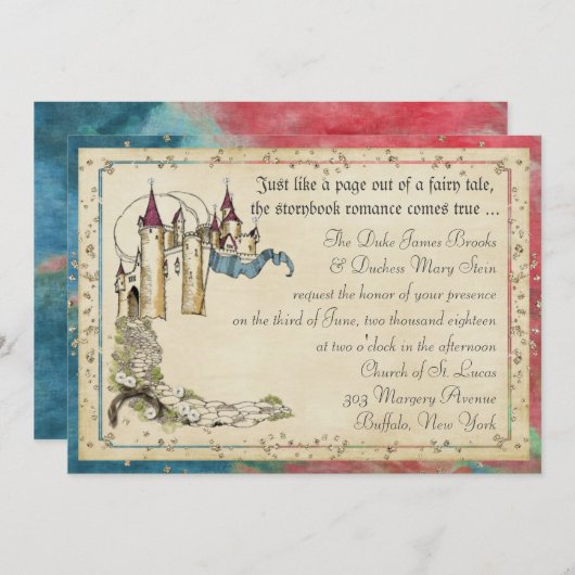 プリンセスおとぎ話招待状 招待状 (正面/裏面)