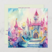 プリンセスおとぎ話:赤ちゃんシャワー 招待状 (正面/裏面)