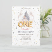プリンセスおとぎ話 1歳の誕生日 招待状 (スタンド正面)