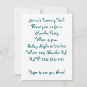 プリンセスおよびエンドウ豆の招待状 招待状 (裏面)