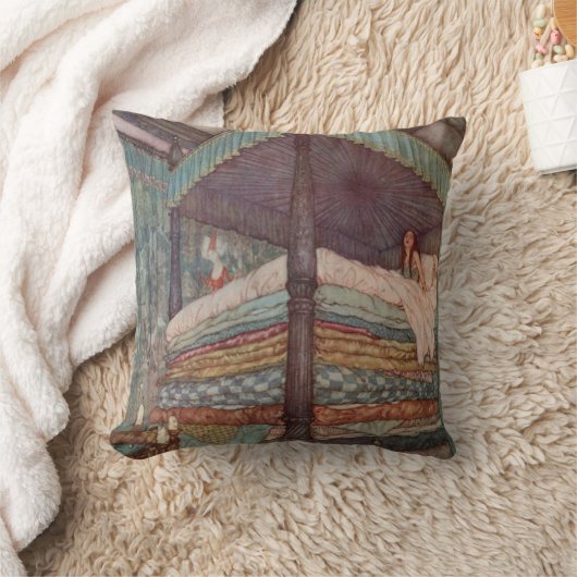 プリンセスおよびエンドウ豆の枕Rackhamのおとぎ話 クッション (ブランケット)