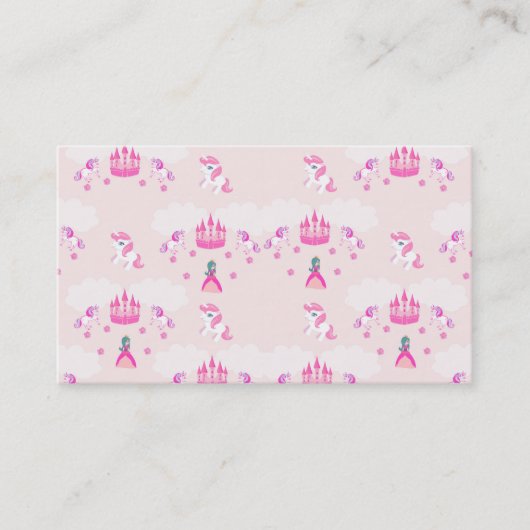 プリンセスおよび城パターン名刺 名刺 (正面)