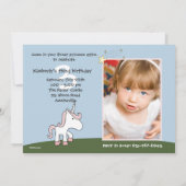 プリンセスおよび彼女のユニコーン-写真の誕生会 招待状 (裏面)