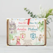 プリンセスおよび騎士誕生日のパーティの招待状 招待状 (スタンド正面)