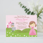 プリンセスおよび騎士誕生日の招待 招待状 (スタンド正面)