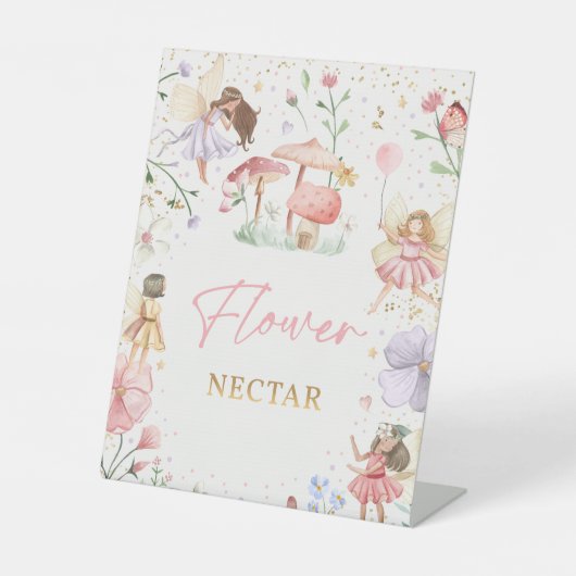 プリンセスお洒落フェアリー誕生日パーティーデコール 台座サイン (正面)