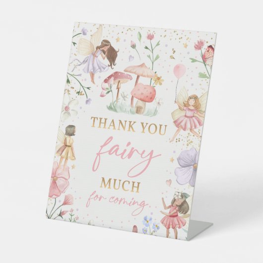 プリンセスお洒落フェアリー誕生日パーティーデコール 台座サイン (正面)