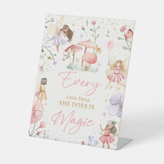 プリンセスお洒落フェアリー誕生日パーティーデコール 台座サイン (正面)