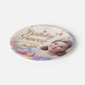 プリンセスお祝いハッピーバースデー ペーパープレート (アングル)