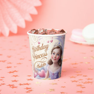 プリンセスお祝いハッピーバースデー 紙コップ