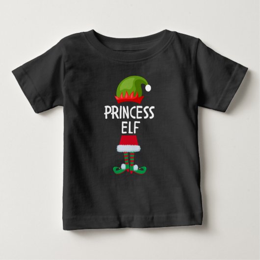プリンセスかわいい小妖精や小人クリスマス ベビーTシャツ (正面)