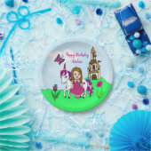 プリンセスかわいらしとユニコーン誕生日パーティー ペーパープレート (パーティー)