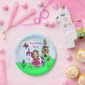 プリンセスかわいらしとユニコーン誕生日パーティー ペーパープレート (パーティー)