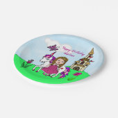 プリンセスかわいらしとユニコーン誕生日パーティー ペーパープレート (アングル)