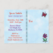 プリンセスかわいらしとユニコーン誕生日招待状 ポストカード (裏面)