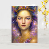 プリンセスかわいらしウォリアーEthereal女神誕生日 カード (黄色い花)