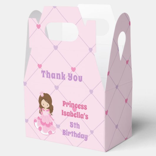 プリンセスかわいらしカスタムピンクガールズバースデーパーティー フェイバーボックス (オープン)