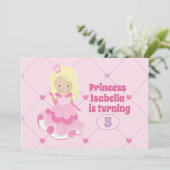 プリンセスかわいらしガールキッズピンクバースデーパーティー 招待状 (スタンド正面)
