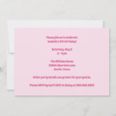 プリンセスかわいらしガールキッズピンクバースデーパーティー 招待状 (裏面)