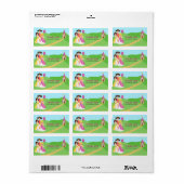 プリンセスかわいらしガールズ誕生日サンキューユー ラベル (フルシート)