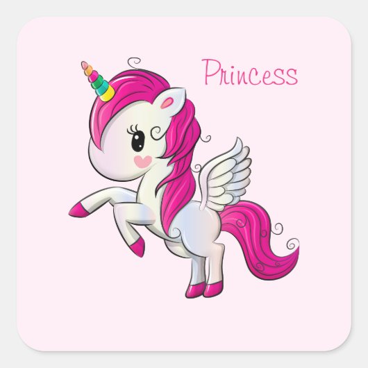 プリンセスかわいらしスクエアステッカー スクエアシール (正面)