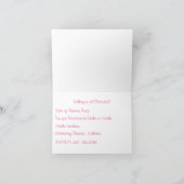 プリンセスかわいらしパーティー誕生日パーティーへの招待 招待状 (内部)