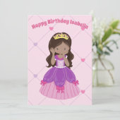 プリンセスかわいらしヒスパニカスタムックガールピンク誕生日 カード (スタンド正面)