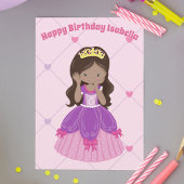 プリンセスかわいらしヒスパニカスタムックガールピンク誕生日 カード