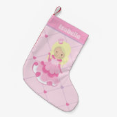 プリンセスかわいらしピンクブロンドガールバースデーパーティー スモールクリスマスストッキング (正面 (吊り時))